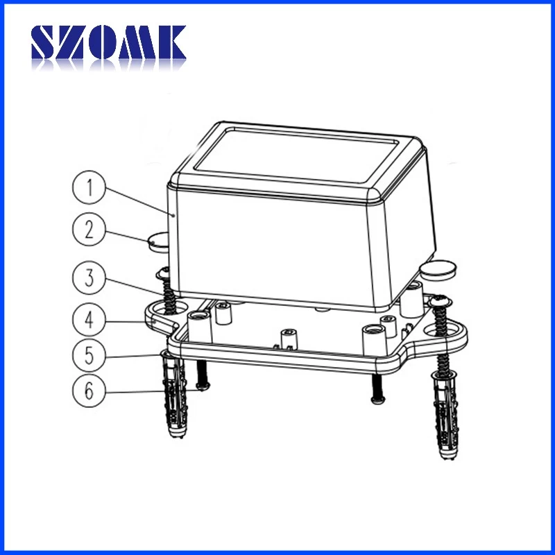 ABS Material IP54 plastic electric junction box enclosure AK-W-15 70x50x40mm