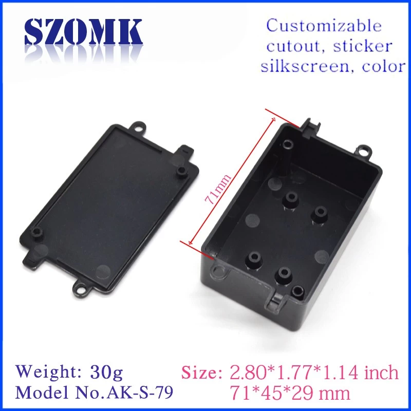ABS Plastic Standard Enclosure Wall Mount electronic j distribuction Box for PCB AK-S-79 71*45*29mm