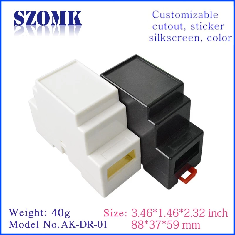China ABS electrical junction box 88X37X59mm ip 54 din rail enclosure/AK-DR-01
