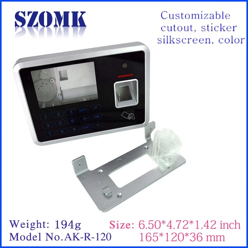 Abs plastic wall mounting figure print enclosures and Card reader housing electronics case with LCD AK-R-120A 36*120*165mm