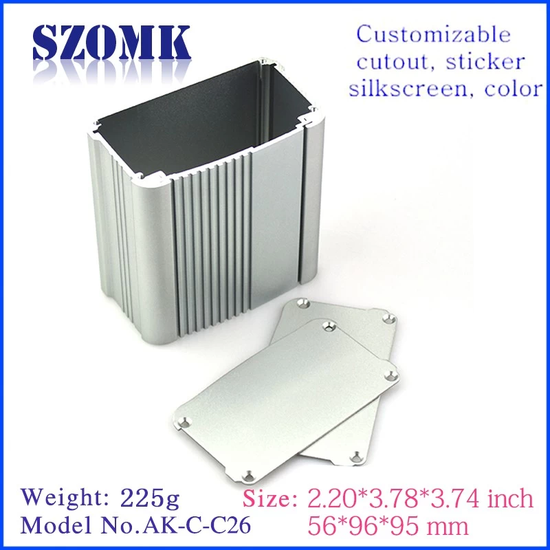 Aluminum extruded enclosure box for pcb and DIY electronics AK-C-C26 56*96*95 mm