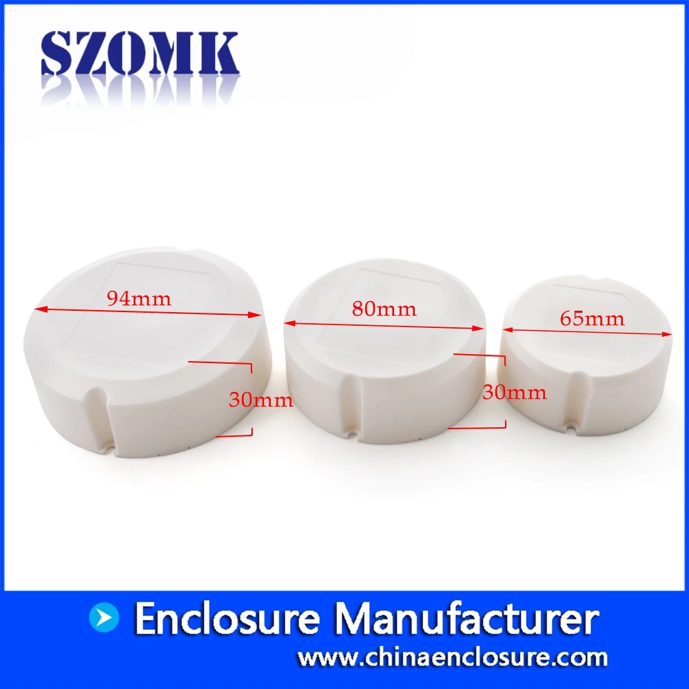 China 94 X 30 mm round led plastic enclosures for electronics supplier