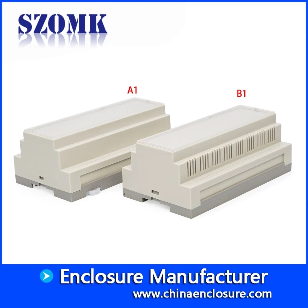 China Manufacturer Electrical Terminal Block Din Rail mounting hard Plastic Cutter Enclosure with flame resistance material AK-80005 157*86*60mm