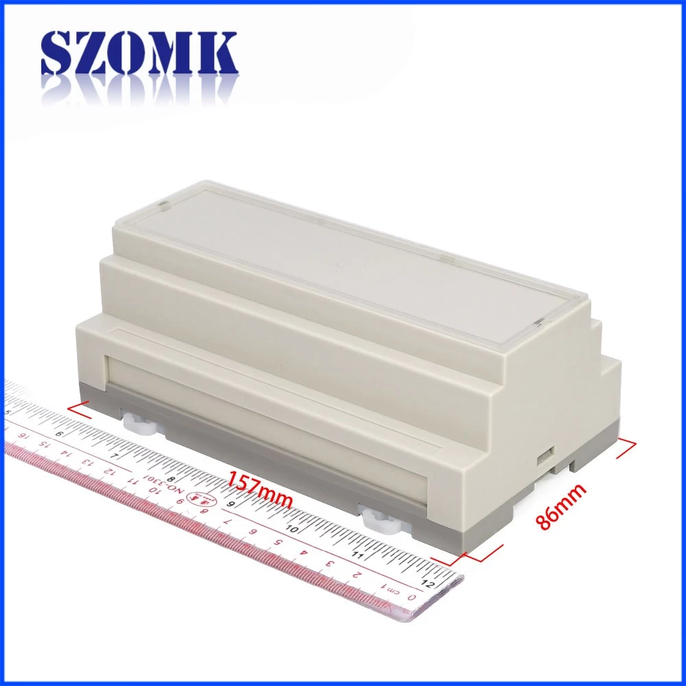 China Manufacturer Electrical Terminal Block Din Rail mounting hard Plastic Cutter Enclosure with flame resistance material AK-80005 157*86*60mm