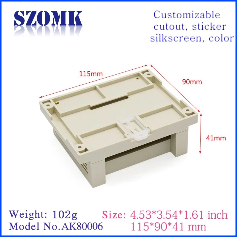 China nice quality ABS Plastic Din Rail Electronic PLC Control Enclosure AK80006 115*90*41 mm