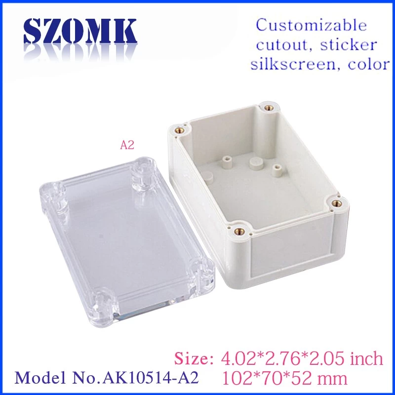 Custom Abs Ip68 Electronic Enclosure P68 Electrical Junction Plastic Ip68 Waterproof Plastic Electric Box AK10514 102*70*52mm