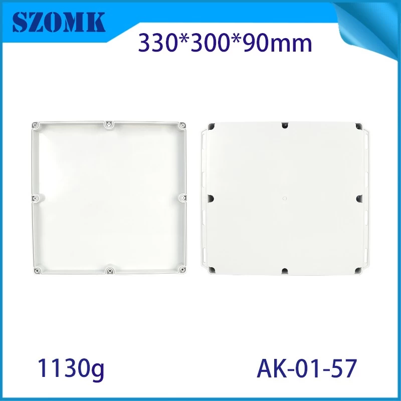 Custom cutout silkscreen logo print IP66 waterproof enclosures boxes AK-01-57 330*300*90MM