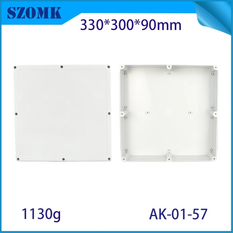 Custom cutout silkscreen logo print IP66 waterproof enclosures boxes AK-01-57 330*300*90MM