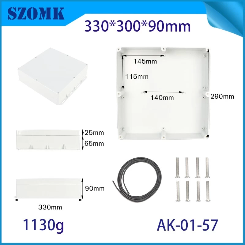 定制切口丝网徽标印刷IP66防水外壳盒AK-01-57 330*300*90mm