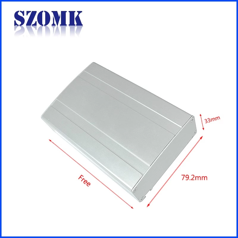Customized aluminium extruded enclosure for electrinics from szomk/AK-C-B60/(W)79.2*(H)33*(L)free