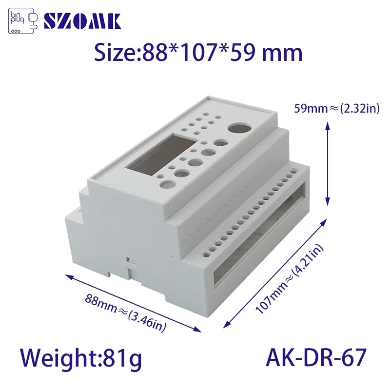 Din Rail Project Box Electronics Enclosures AK-DR-67