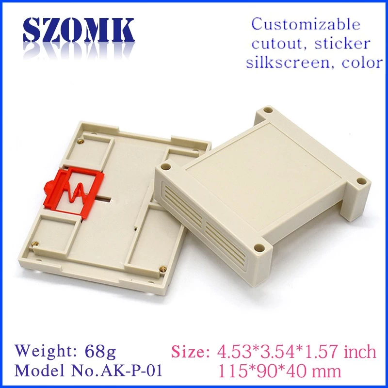 High Quality ABS Plastic Din Rail Enclosure from SZOMK/AK-P-01/115x90x40mm