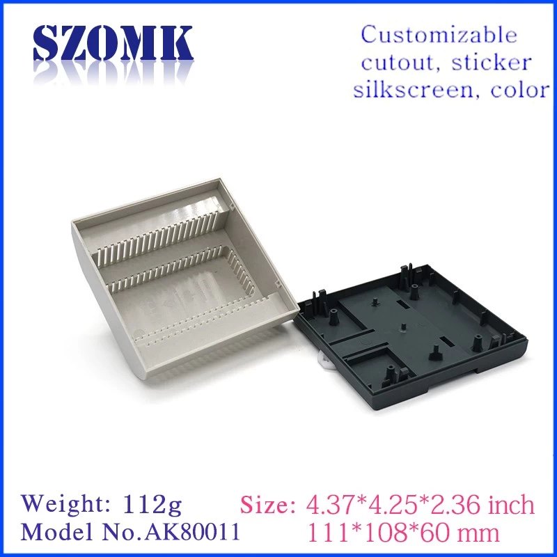 High quality plastic din rail enclosure electronic control box for PCB circuit board AK80011 111*108*60mm