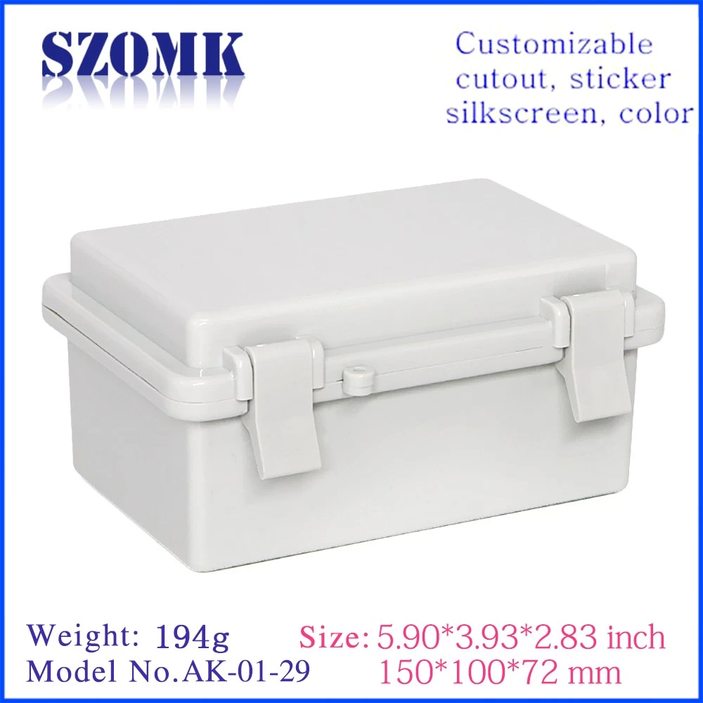 Hinge cover waterproof box sealed box IP65 plastic eletronics enclosure AK-01-29 150 * 100 * 72 mm