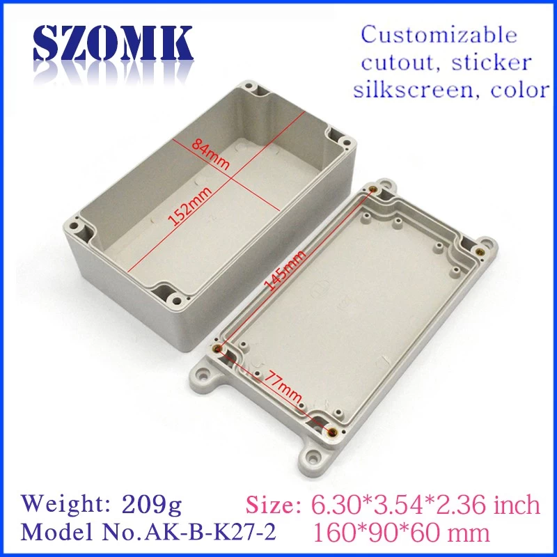 IP65 Wall Mount Plastic Enclosure Electronic ABS Waterproof Project Box For Electronics/160*90*60mm/AK-k27-2