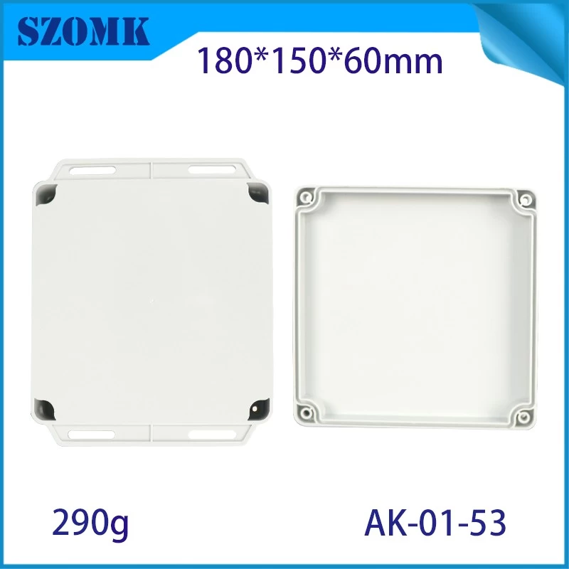 IP66 180*150*60 mm impermeable a la pared de plástico al aire libre Caja de montaje de pared AK-01-53