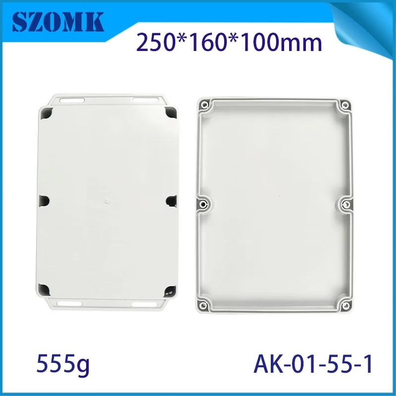 IP66 250*160*100 mm Waterproof Outdoor Plastic Wall Mounting Junction box AK-01-55-1