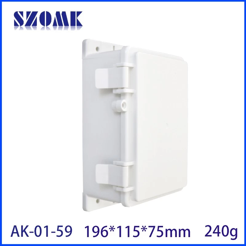 IP66 ABS plastic power supply security monitoring waterproof enclosure Electronic instrument housing outdoor hinge case 155*105*65mm AK-01-59