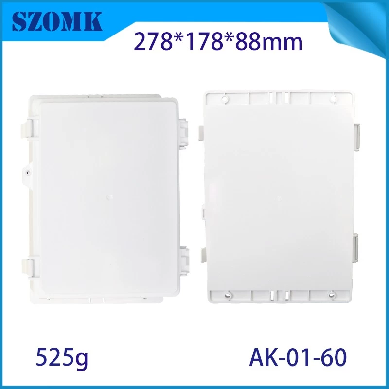 IP66 ABS plastic power supply waterproof box Electronic instrument housing outdoor hinged type ABS enclosures AK-01-60 278*178*88mm