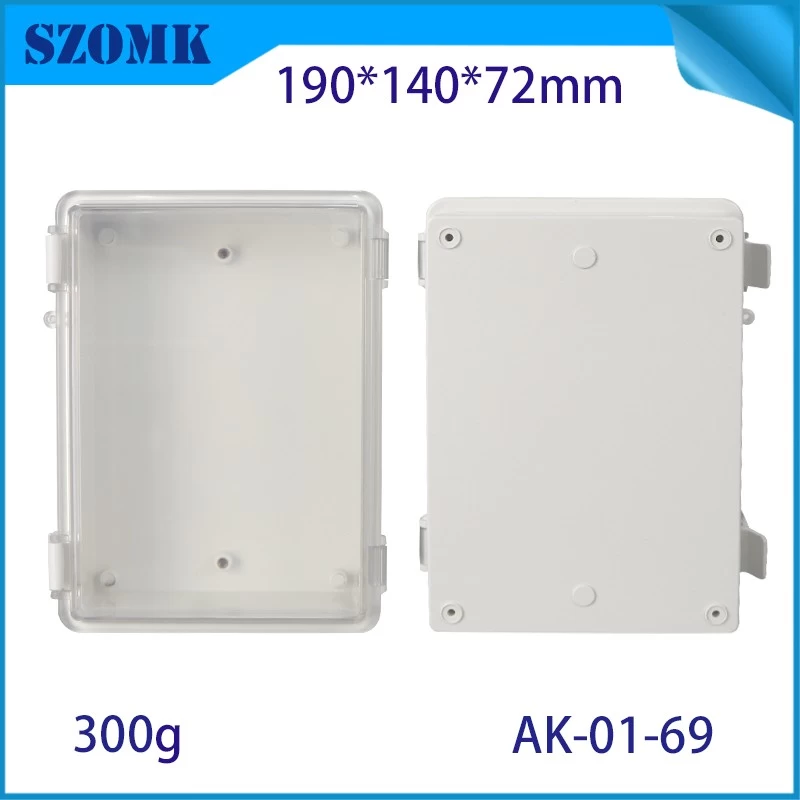 IP66 AK-01-69 190*140*72 ملم ABS Plastic Power Supply Security مراقبة مربع مقاوم للماء مربع إلكتروني