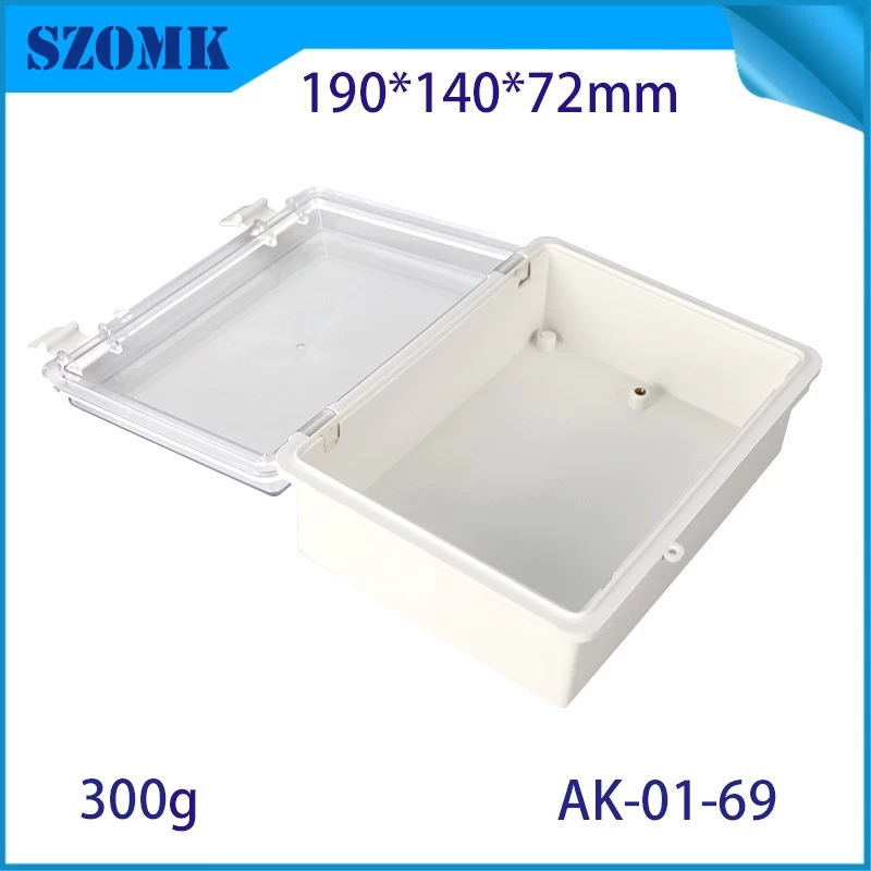 IP66 AK-01-69  190*140*72 mm ABS plastic power supply security monitoring waterproof box electronic instrument housing outdoor hinged flip cover rainproof outlet box