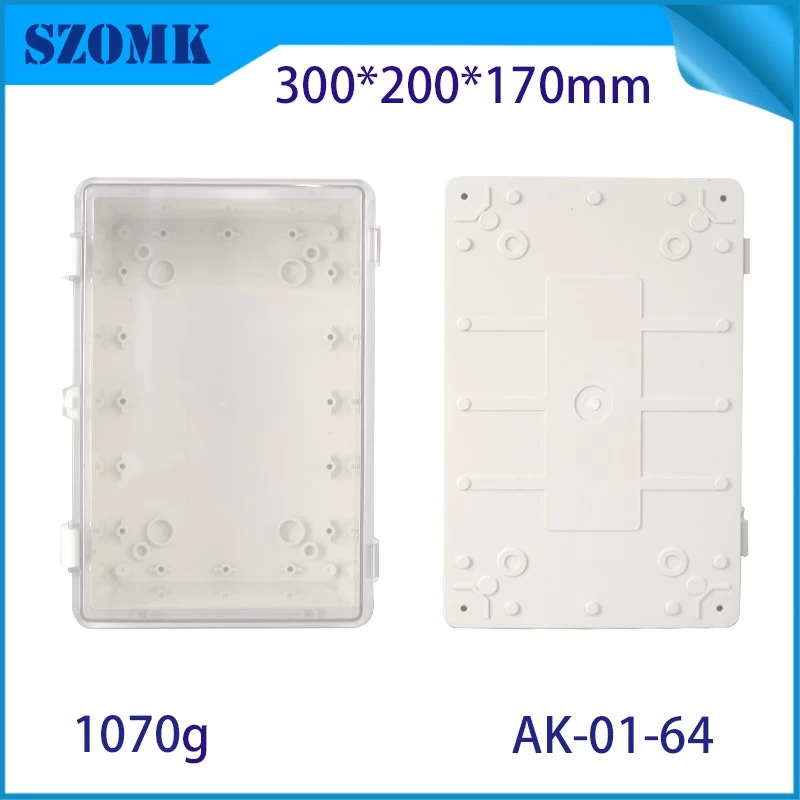 IP66 transparent cover waterproof plastic enclosures Hinged boxes AK-01-64 300*200*170mm
