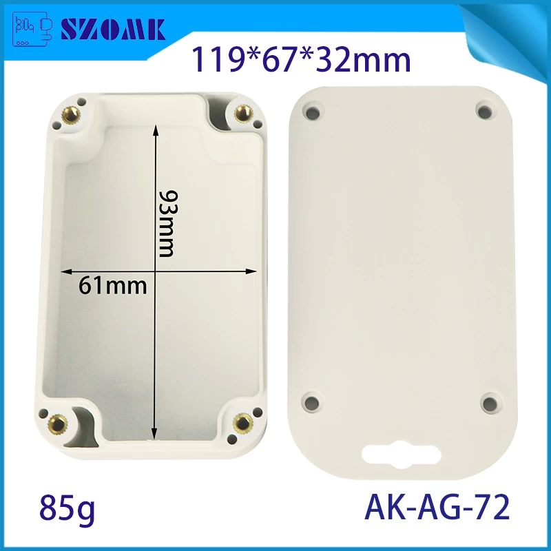 IP67 Wall Mounted Waterproof Plastic Enclosure ABS Outdoor Electronic Box AK-AG-72