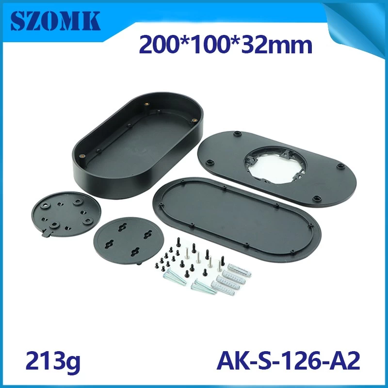Junction box plastic case electronics enclosures abs ip 54 waterproof Black housing AK-S-126