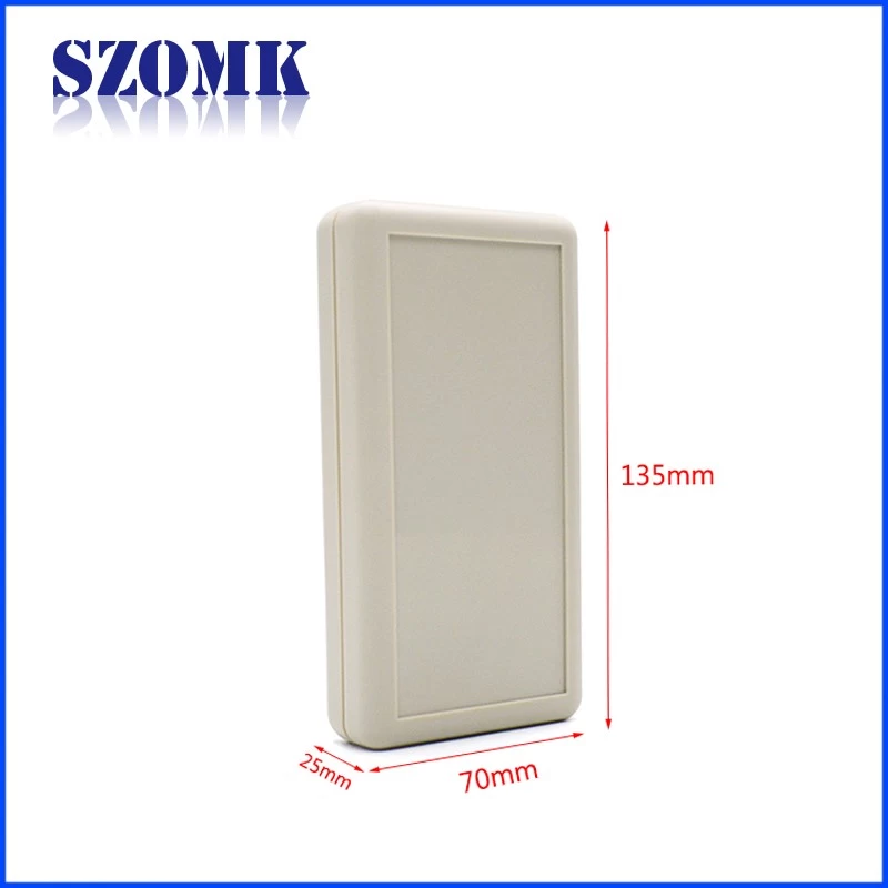 Light grey color 3xAA 135x70x25mm custom enclosure with battery compartment plastic handheld junction box