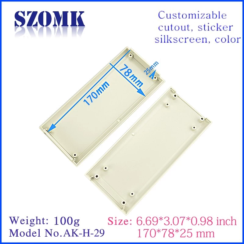 Low price ABS plastic enclosure PCB holder junction box for industrial PCB device AK-H-29 170*78*25mm