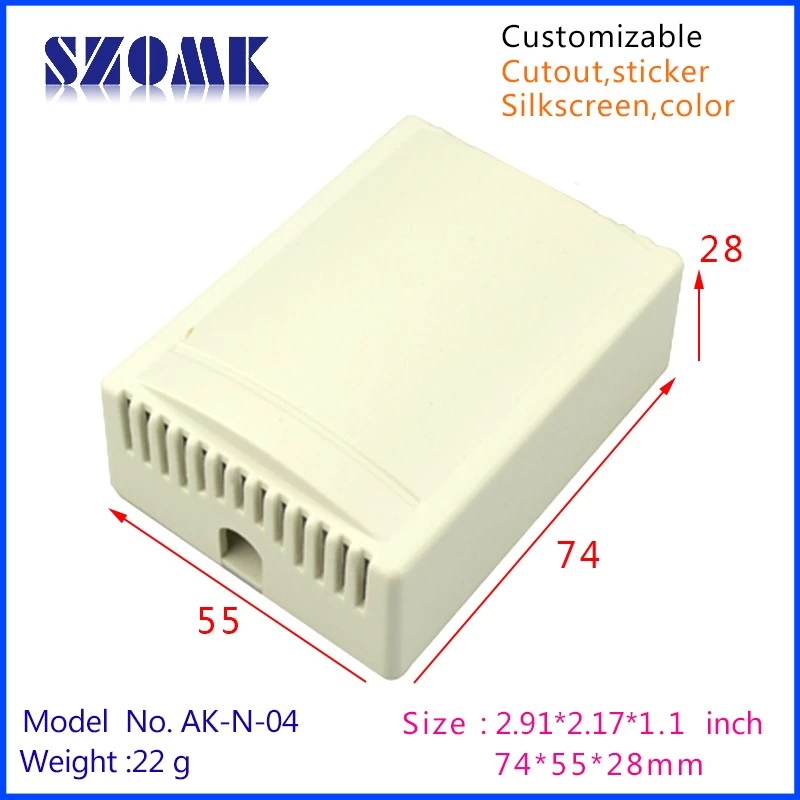 No-Standard Platic Instrument enclosure for PCB design AK-N-04 ,74x55x28mm