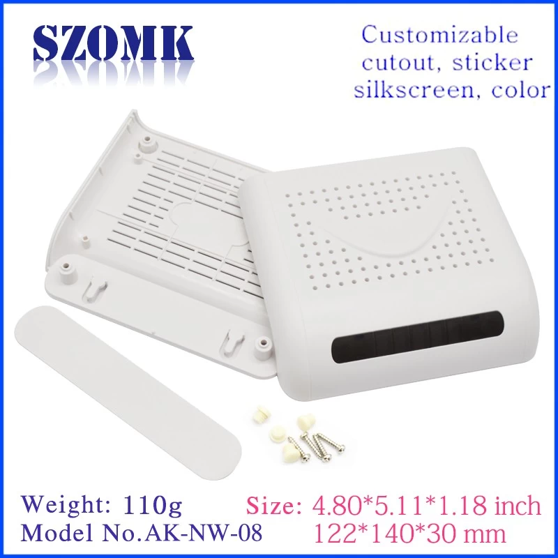 Plastic ABS Network Rounter Enclosure from SZOMK/ AK-NW-08/ 122x140x30mm