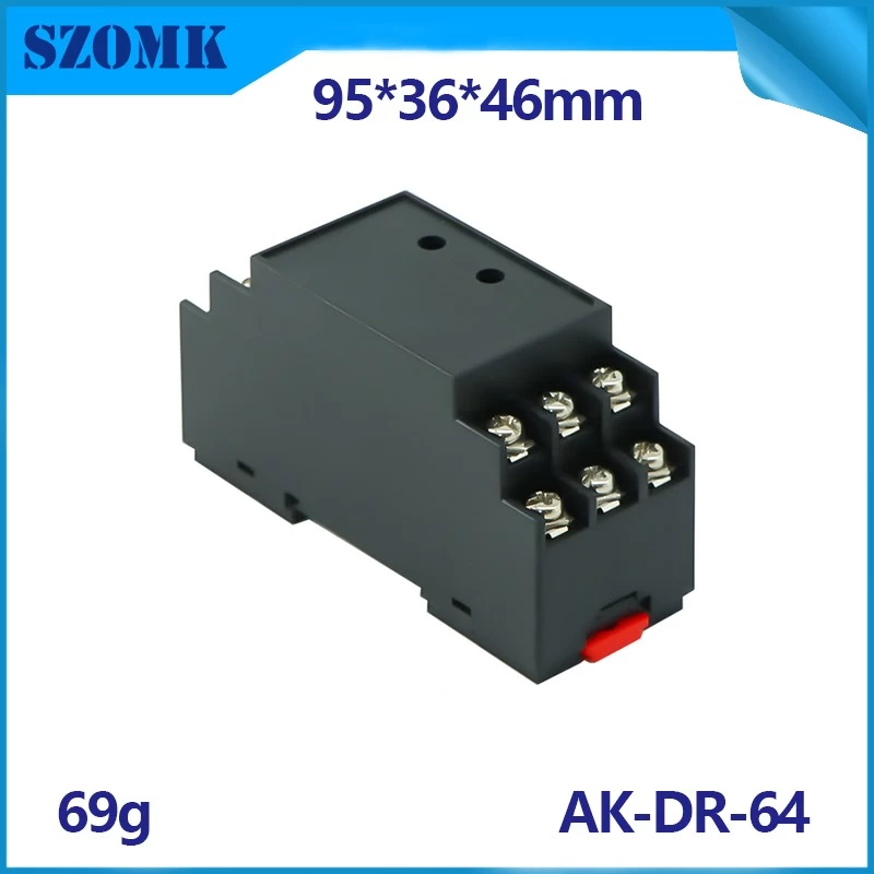 Plastic din rail enclosure with connector 95*36*46MM