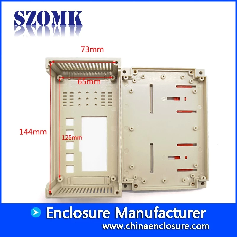 Plastic electric din rail enclosure with terminal block by SZOMK 155*110*60mm