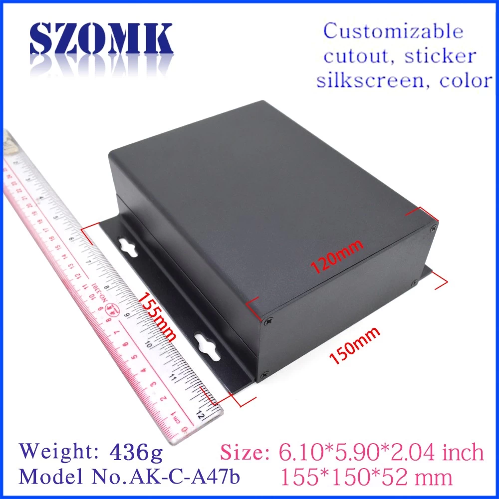 SZOMK Custom power supply case  electrical enclosures aluminium AK-C-A47b  155*150*52mm
