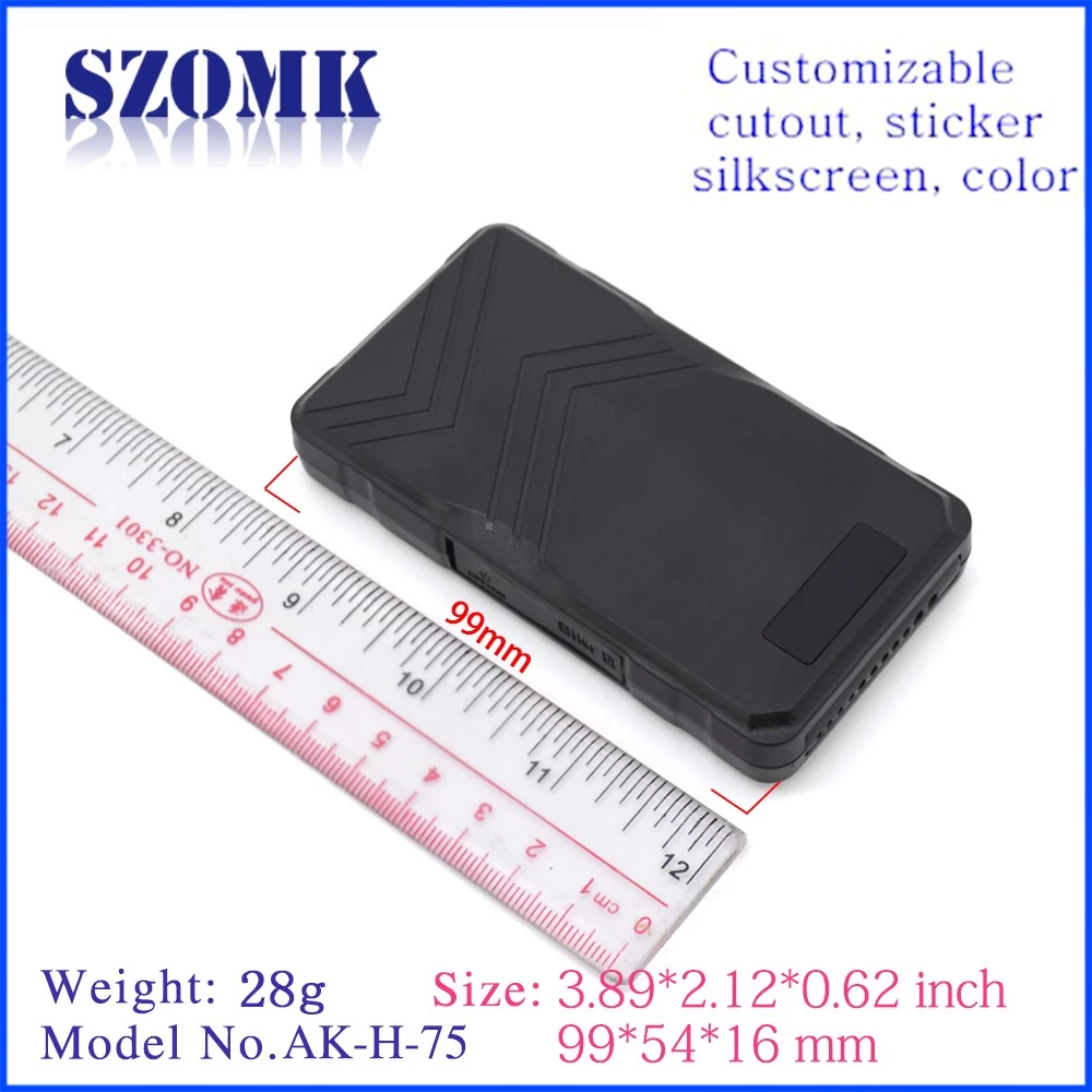 SZOMK Light weight and cheap custom plastic handheld enclosure for electric device supplier AK-H-75  99*54*16mm