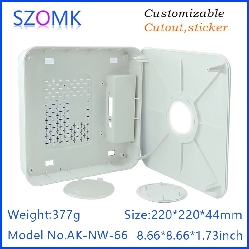 SZOMK Wifi gateway gsm plastic box Wireless Router Enclosure for iot electronic device AK-NW-66/220*220*44mm