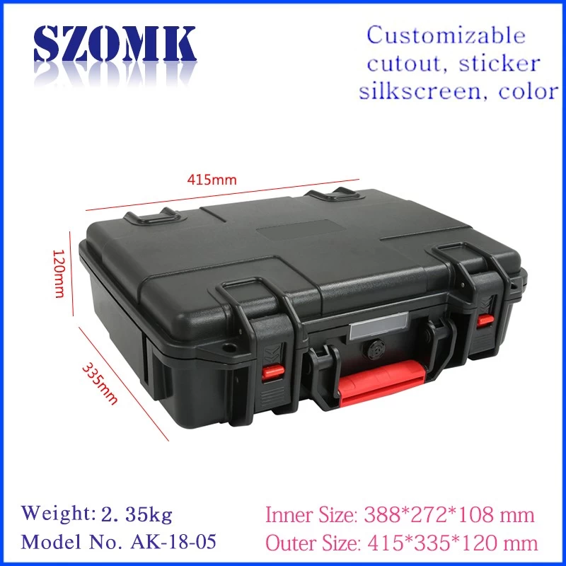 SZOMK custom document pocket carrying aluminum black barber toolcase AK-18-05 415*335*120mm