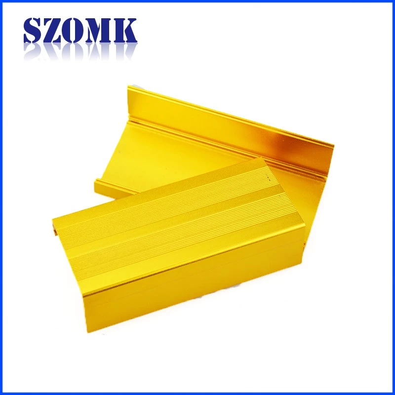 SZOMK gold color 38 * 52 * 110mm C8 manufacturing diecast aluminum box electronic instrument enclosure