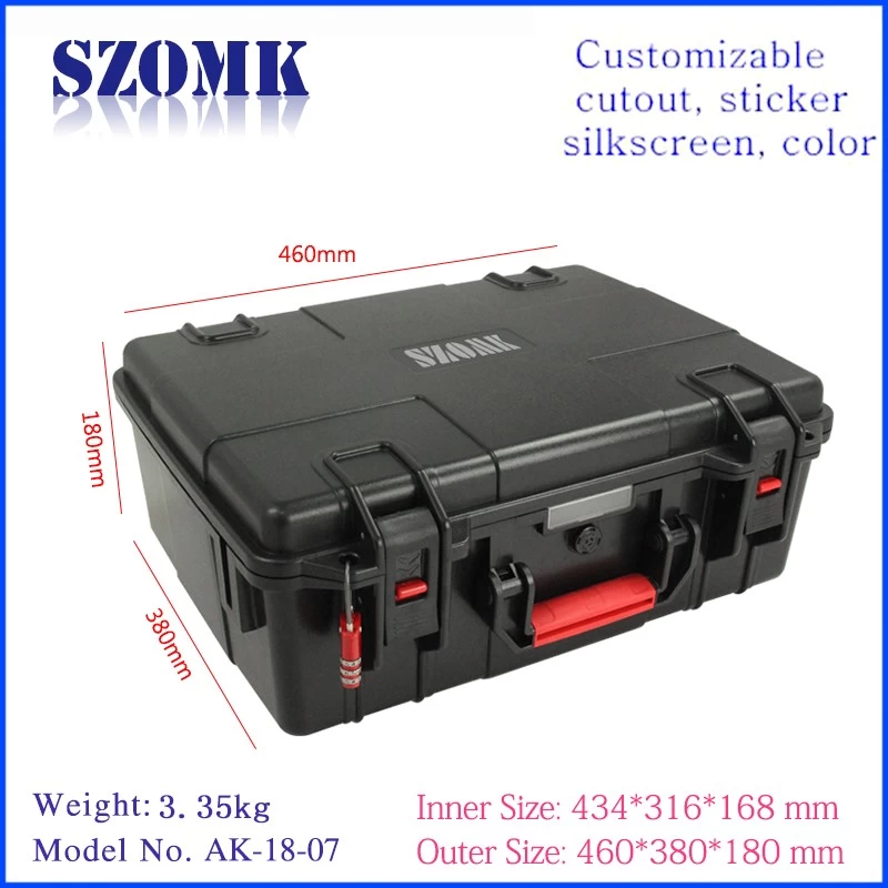 Handheld plastic tool case portable instrument storage case for repairing AK-18-07 460*380*180mm