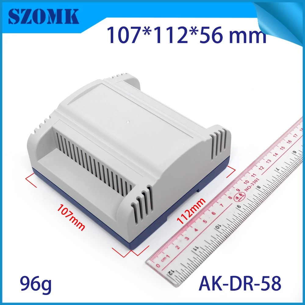 SZOMK high quality ABS plastic box Din rail PLC enclosure electronic din rail enclosure AK-DR-58