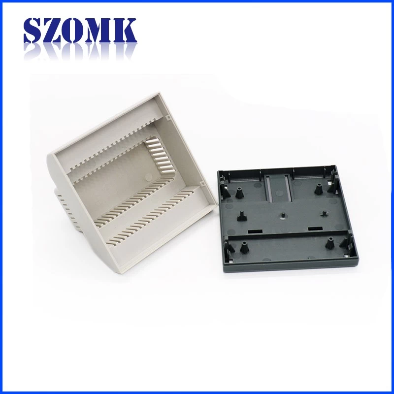 SZOMK hot sale fire-resistant material V0 ABS DIN-RAIL enclosure case for pcb and Electronic component AK8009 111*108*74mm