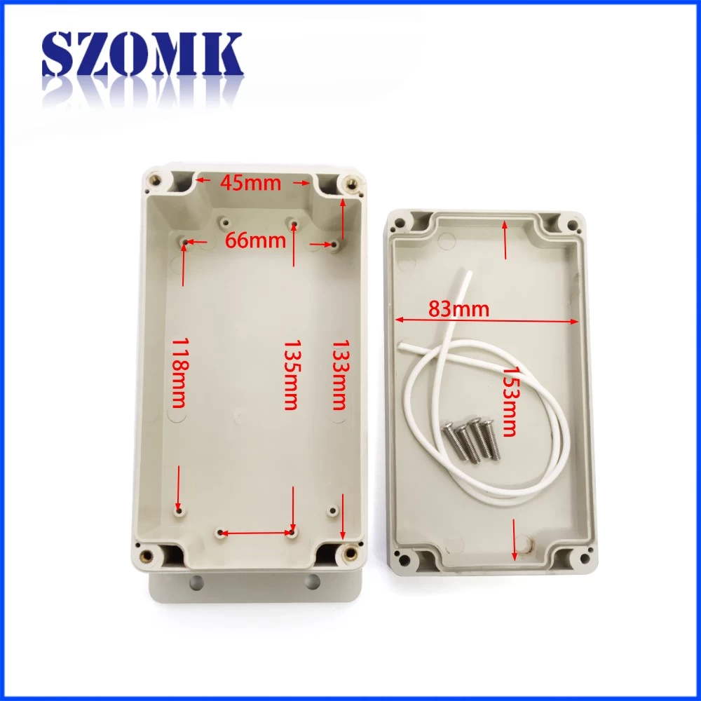 SZOMK ip65waterproof outdoor electrical junction box for pcb AK-B-12 195*92*61mm