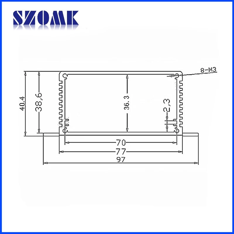 SZOMK wall mounting anodized brushed aluminum enclosure for power supply AK-C-A17 130*97*40mm