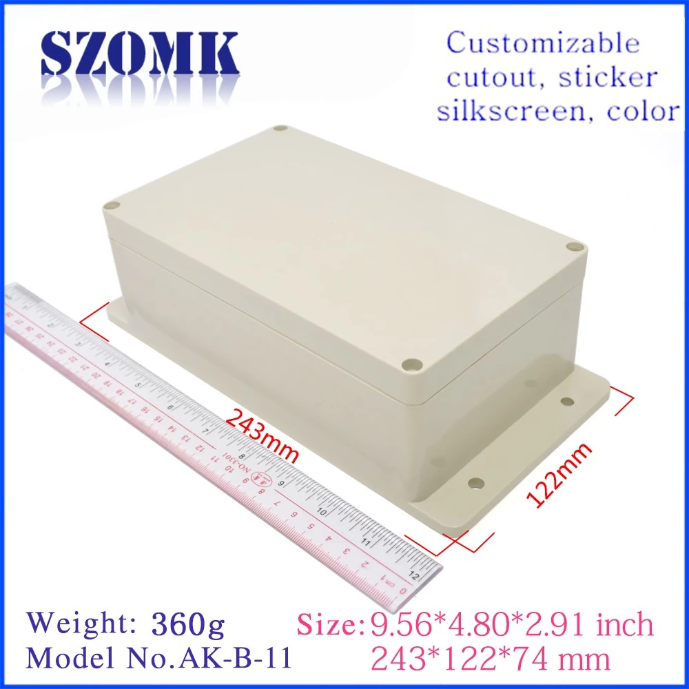 SZOMK weatherproof plastic enclosure box for electrical apparatus AK-B-11 243*122*74mm
