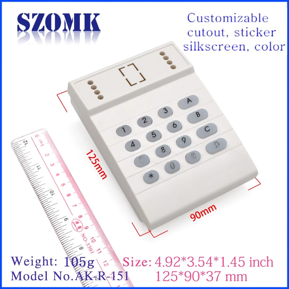 Shenzhen OMK electronics plastic enclosure with battery compartment AK-R-151 125*90*37mm for access control