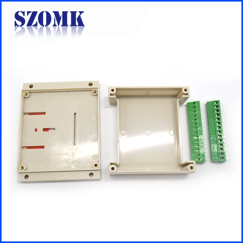 Szomk ABS plastic control din rail box with terminal blocks AK-P-01a 115*90*40mm