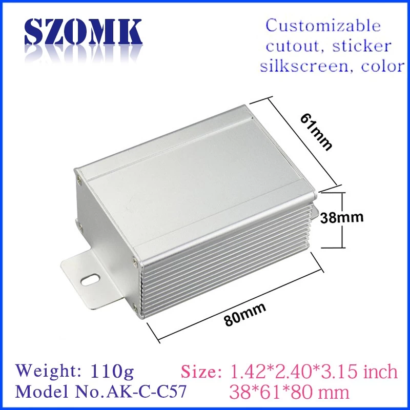 Szomk Diy  customizable  Aluminum Enclosure Case Project Electronic Box diy ak-c-c57