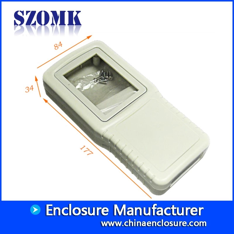 Szomk abs plastic handheld enclosure with lcd display screen AK-H-56 177*84*34mm