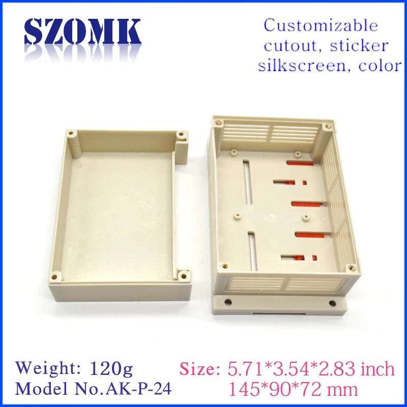 Szomk casing for electronics junction housing din rail enclosure AK-P-24/145X90X72MM